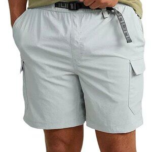 Huk Fishing Men 7" Creekbed Cargo Shorts Harbor Mist Gray Quick Dry Stretch XXL